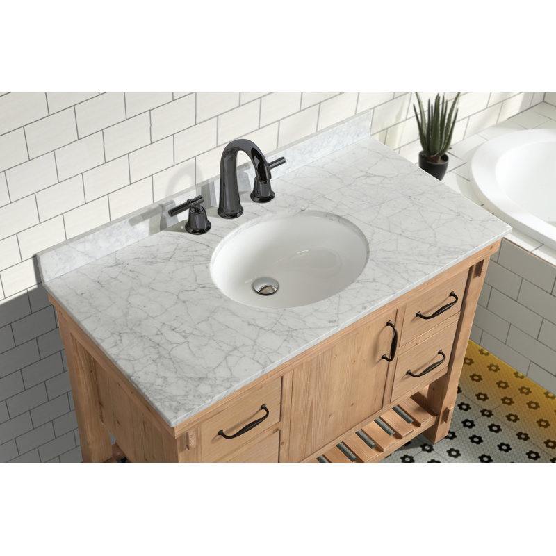 Three Posts Kordell 42 Free Standing Single Bathroom Vanity With Carrar Marble Top And Reviews